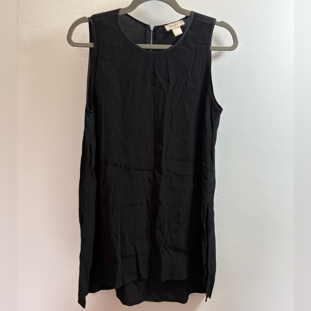 Ann Taylor LOFT Black Sleeveless Tunic Top M